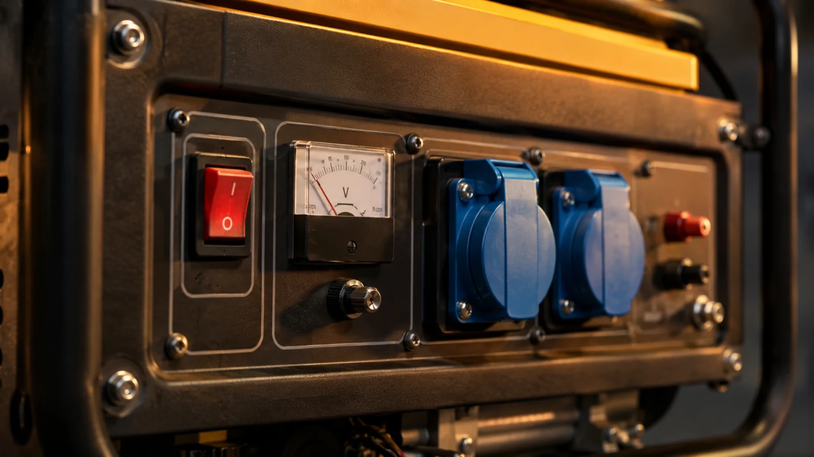 Ovládací panel elektrocentrály Ovládací panel elektrocentrály se zásuvkami 230V - fman.cz
