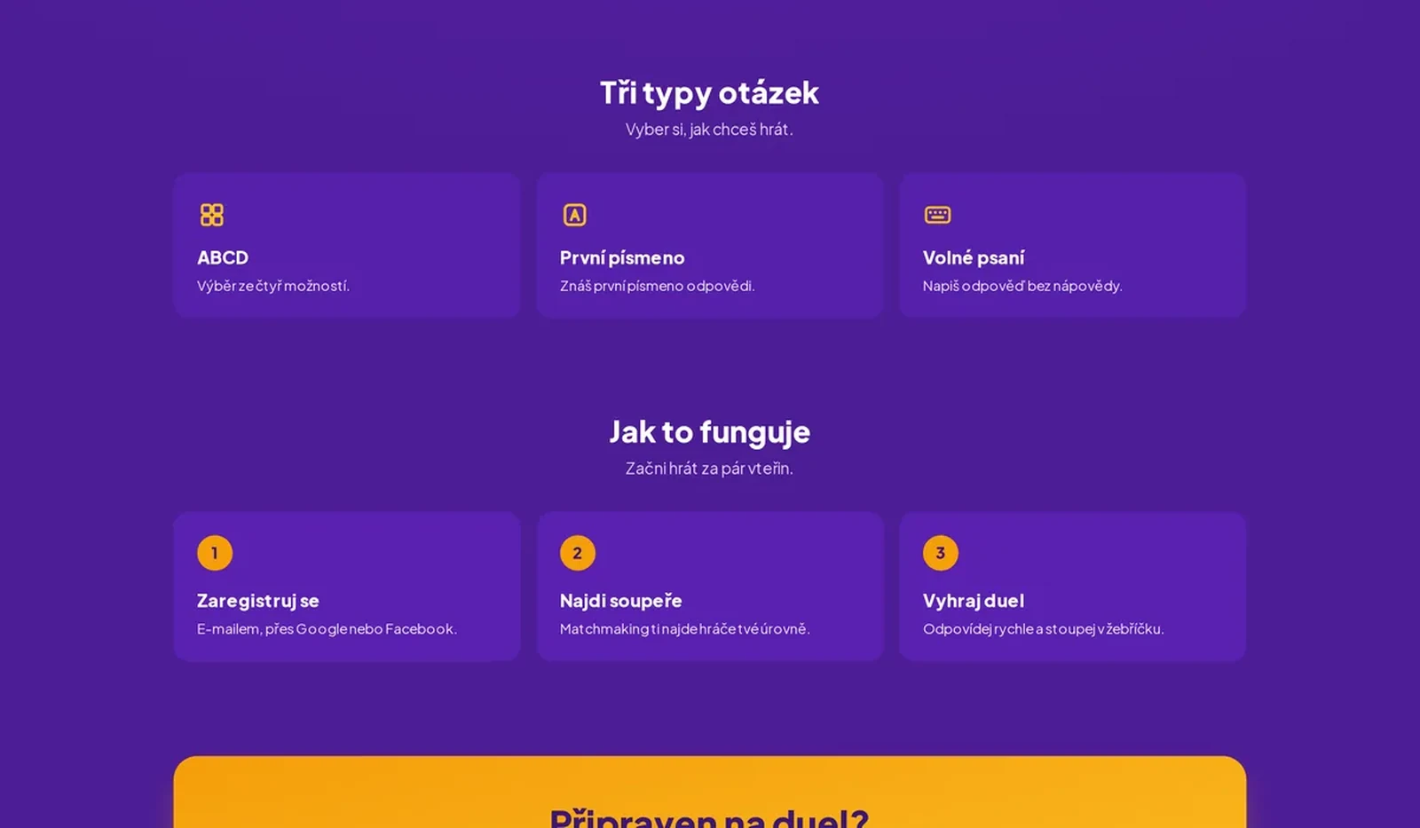 Tři typy otázek na Kvízov.cz - ABCD, první písmeno a volné psaní, plus jak to funguje - fman.cz