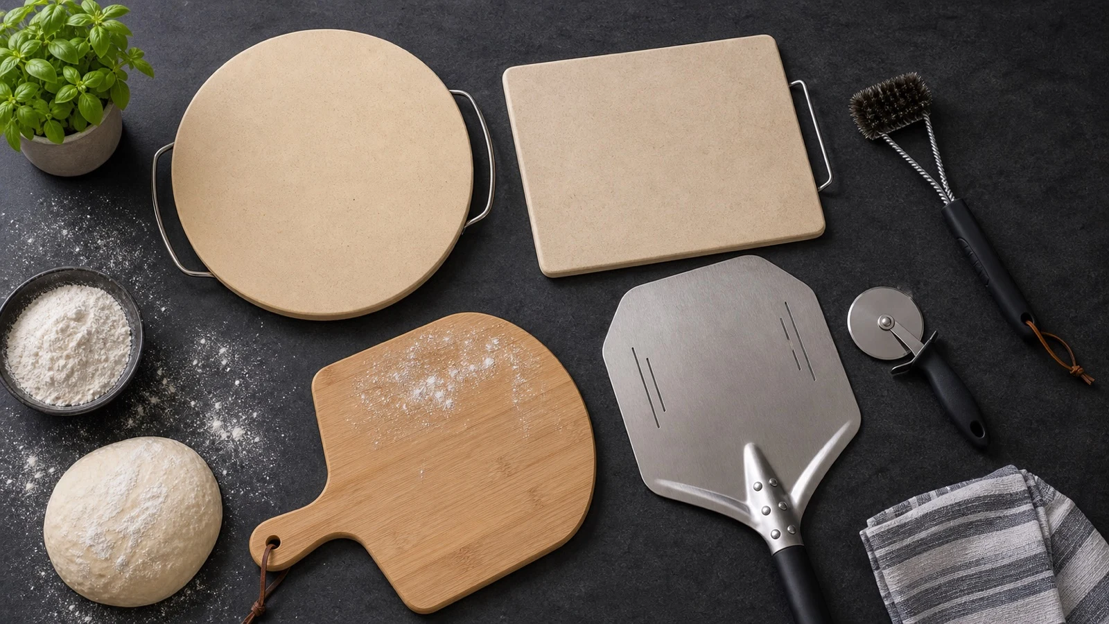 Pizza kámen lopata kráječ kartáč a příslušenství na gril