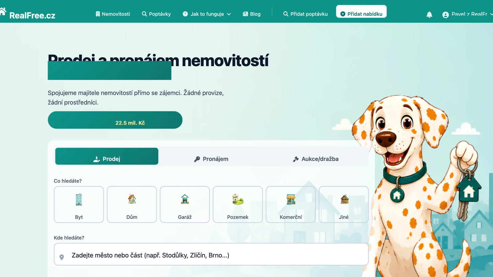 Platforma RealFree.cz - vyhledávání nemovitostí, prodej, pronájem a aukce - fman.cz