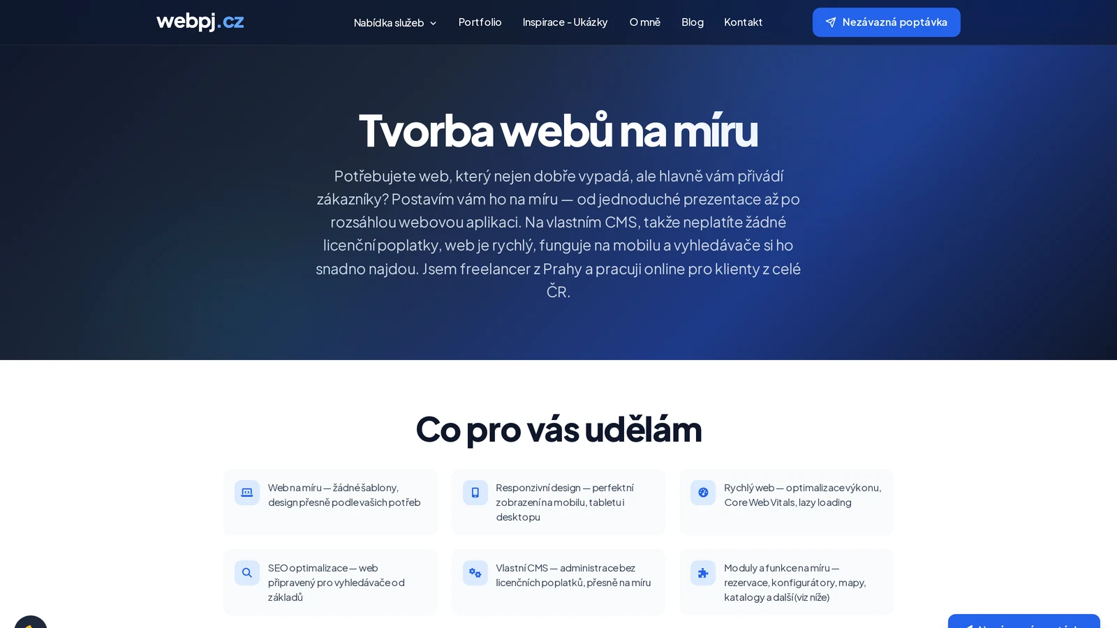 Web na míru 2026: kolik stojí, jak vzniká a proč platit až nakonec