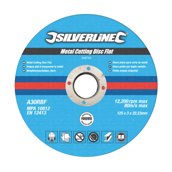 Řezné kotouče ploché 125 × 3 × 22,23 mm 10 ks Silverline 349754