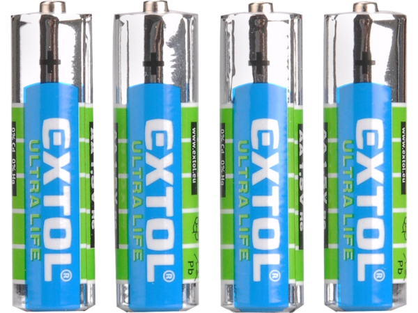 EXTOL ENERGY Baterie zink - chloridové, 4 ks, 1,5V AA (R6) 42001