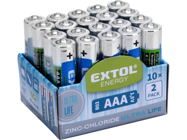 EXTOL ENERGY Baterie zink-chloridové, 20 ks, 1,5 V AAA (R03) 42002