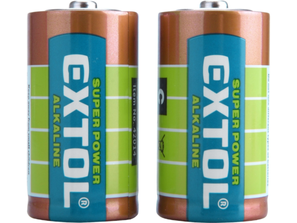 EXTOL ENERGY Baterie alkalické, 2 ks, 1,5V C (LR14) 42014