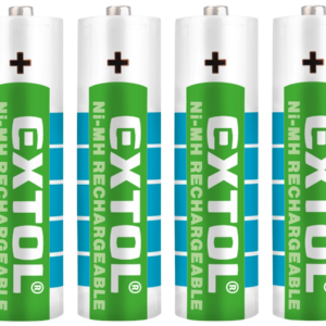EXTOL ENERGY Baterie nabíjecí, 4 ks, AA (HR6), 1,2 V, 2400 mAh, NiMh 42061