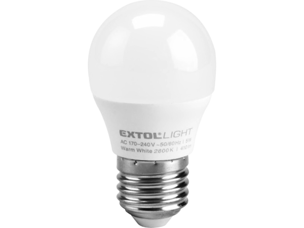 EXTOL LIGHT Žárovka LED mini, 5 W, 410 lm, E27, teplá bílá 43006