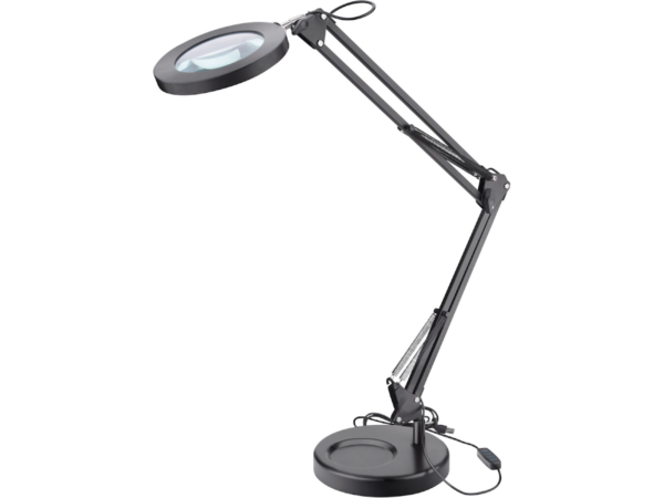 EXTOL LIGHT Lampa stolní s lupou, USB napájení, 1300 lm, 3 barvy světla, 5 × zvětšení 43160