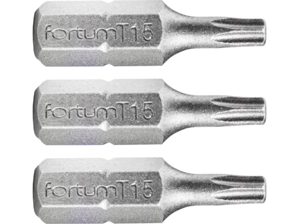 Fortum Hrot TORX, sada 3 ks, T 15 × 25 mm, S2 4741415