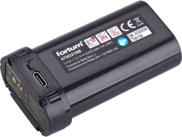 Fortum Baterie akumulátorová k laserům, 3,7V, Li - ion, 5200 mAh (19,2Wh) 4780216B