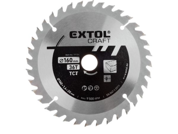 EXTOL CRAFT Kotouč pilový s SK plátky 160 × 2,4 × 20 mm, 36T 19104