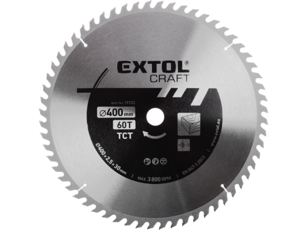 EXTOL CRAFT Kotouč pilový s SK plátky 400 × 3,5 × 30 mm, 60T 19122