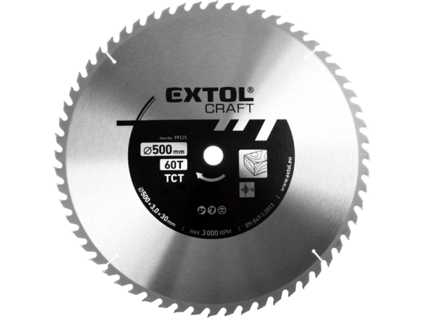 EXTOL CRAFT Kotouč pilový s SK plátky 500 × 3,8 × 30 mm, 60T 19125