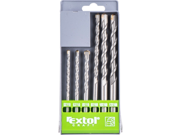 EXTOL CRAFT Vrtáky příklepové do betonu, sada 6 ks, 5 - 12 mm, SK 25048