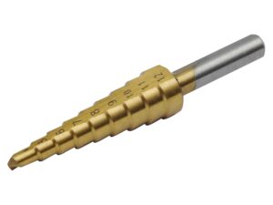 Vrták stupňovitý TiN EXTOL CRAFT Dostupné varianty: Vrták stupňovitý TiN EXTOL CRAFT ø 4-32mm, stupňování po 2 mm, 15 otvorů, stopka ø 10 mm, délka 101 mm