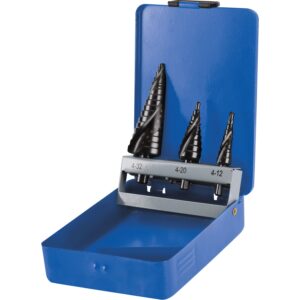 Sada stupňovitých vrtáků s lamačem třísek TiN (3ks) EXTOL CRAFT ø 4-12 mm/ø 4-20 mm/ ø 4-32 mm