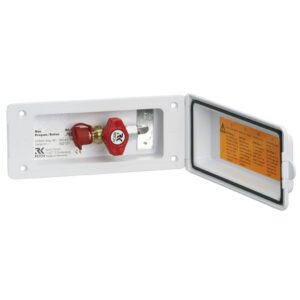 Servisní dvířka Reich s plynovou rychlospojkou bez zámku – bílé