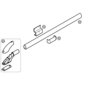 Náhradní díly pro střešní nosič Thule varianta 2. nosné konzoly s krytem pro střešní nosič Thule, šedé, 2 ks