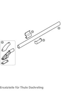 Náhradní díly pro střešní nosič Thule varianta 1. kompletní koncové díly pro střešní nosič Thule, bílé, sada levý a pravý díl