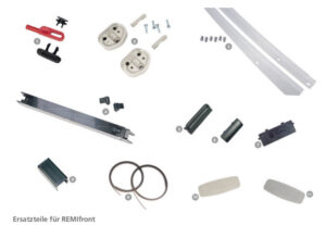 Náhradní díly rolety Remis REMIfront varianta 11. krytka s logem, šedá