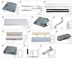 Střešní okno Remis Remi Top II – náhradní díly varianta 3. plisovaná roleta 900 × 600 mm