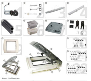 Střešní okno Remis REMIstar – náhradní díly varianta 6. béžová západka