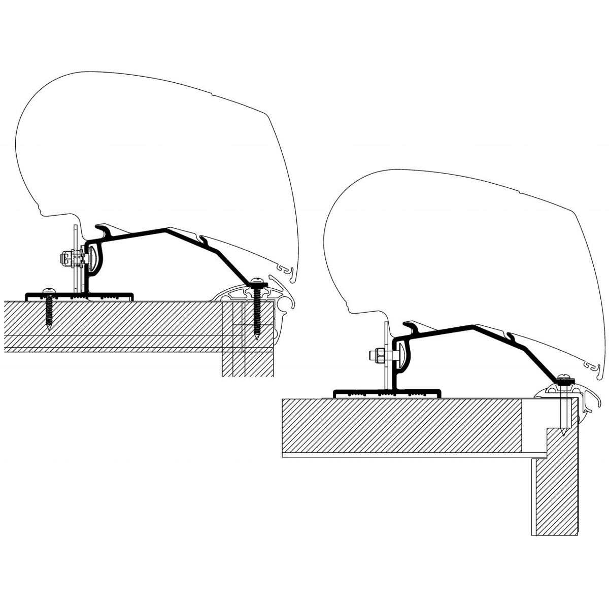 Střešní adaptér pro markýzu Thule Omnistor na karavany délka 3 m