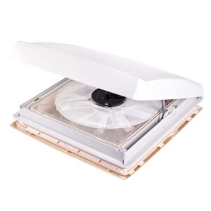 Střešní okno Thule Vent, 400 × 400 mm, s ventilátorem, 12 V barva bílá průsvitná