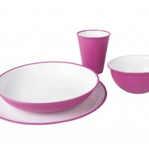 Set plastového nádobí Omada Sanaliving růžový 4 ks