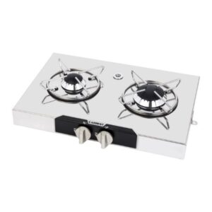 Vařič se 2 hořáky a povrchem z nerezové oceli