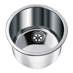 Vestavný kulatý dřez Carbest – hloubka 18 cm