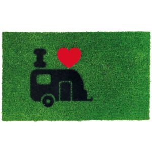 Rohožka Gunselmann Arisol Green Flock s potiskem design Karavan