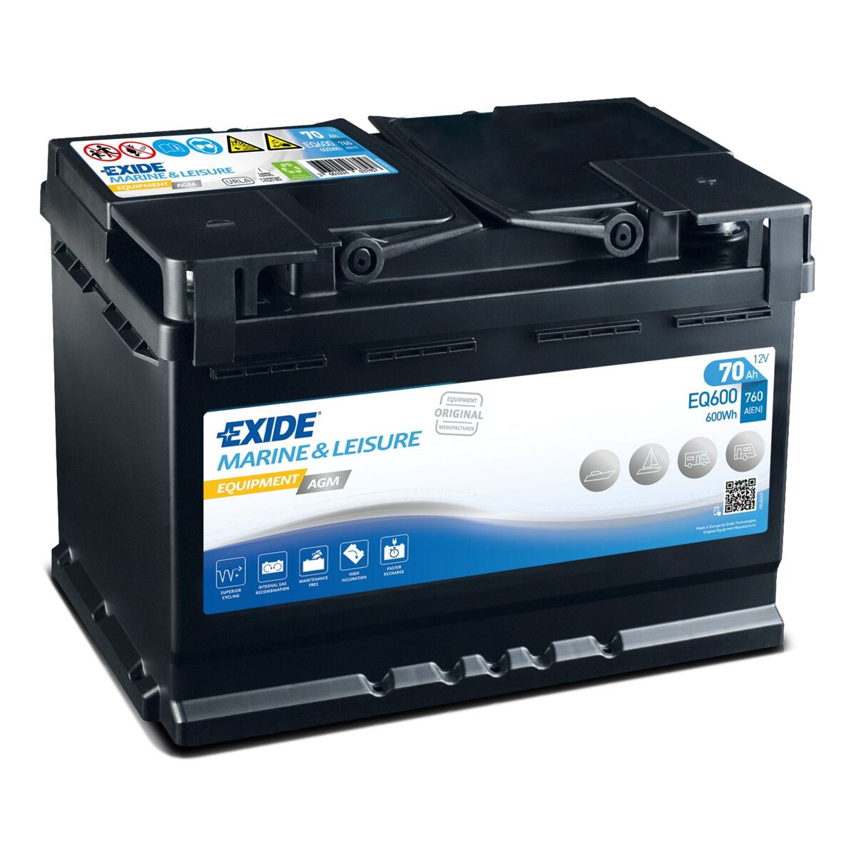 AGM baterie EXIDE kapacita 70 Ah