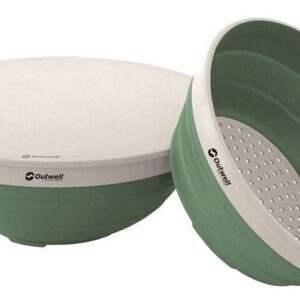 Sada multifunkčních skládacích misek Outwell Collaps barva tmavě zelená