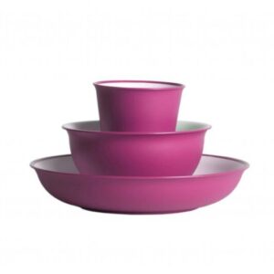 Set plastového nádobí Omada Sanaliving růžový 3 ks
