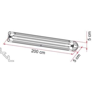 Garážový úložný systém Fiamma Garage-Bars Premium varianta lišta 200 cm, rohová