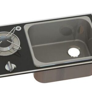 Vestavný vařič s 1 hořákem a dřezem Carbest