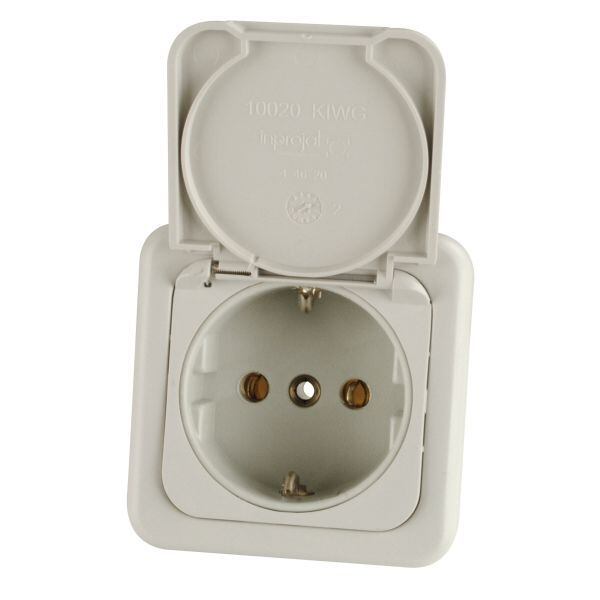 Zásuvka Fawo s víkem barva světle šedá