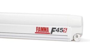 Markýza Fiamma F45S, pouzdro bílé, plátno šedé – levá verze délka 400 cm