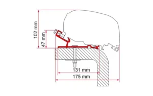 Adaptér pro Hymer na markýzy Fiamma F80/F65 délka 290 cm