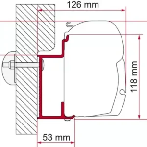 Adaptér pro Eura Mobil Karmann na markýzy Fiamma F70/F45 délka 450 cm