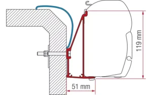 Adaptér pro Rapido Serie 6 na markýzy Fiamma F45/F70 délka 400 cm