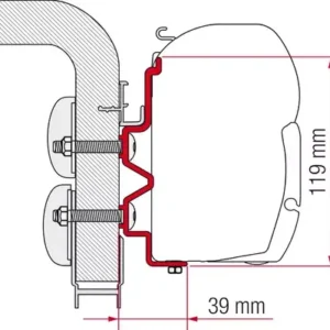 Adaptér pro HymerCamp na markýzy Fiamma F45/F70 délka 500 cm