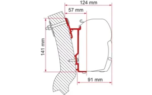 Adaptér pro Wingamm Oasi od r. 2006 na markýzy Fiamma F45 délka 230 cm