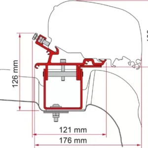 Kit adaptérů Fiamma pro VW Crafter L3H3 na markýzy F65/F80 – RHD
