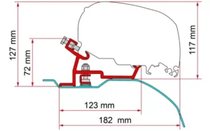 Kit adaptérů Fiamma pro Fiat, Citroën a Peugeot na markýzy F65/F80 barva hliník