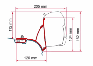 Kit adaptérů Fiamma pro VW T5/T6 Multivan na markýzy F45 – RHD