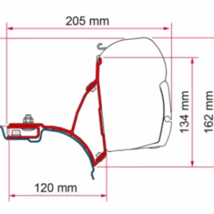 Kit adaptérů Fiamma pro VW T5/T6 Multivan na markýzy F45 – RHD