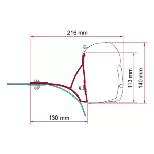 Kit adaptérů Fiamma Fiat Ducato Roof Rack na markýzy F45