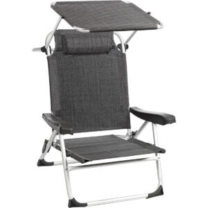 Plážové křeslo se sluneční clonou Brunner Makai barva antracit